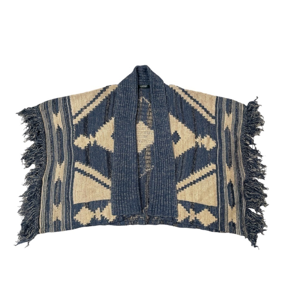 Vintage Find: Ralph Lauren 90s Wool Blend Poncho w/ Fringe - S…
